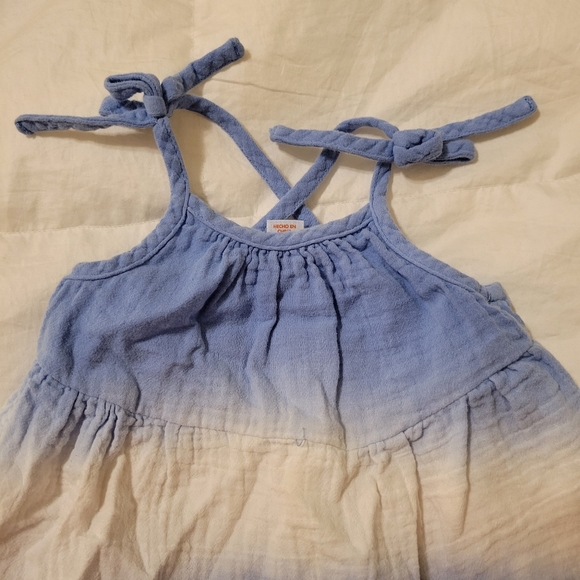 Cat & Jack Toddler Girls Spaghetti Sleeveless Dress Blue Dip Dye Size 12M - Picture 2 of 5